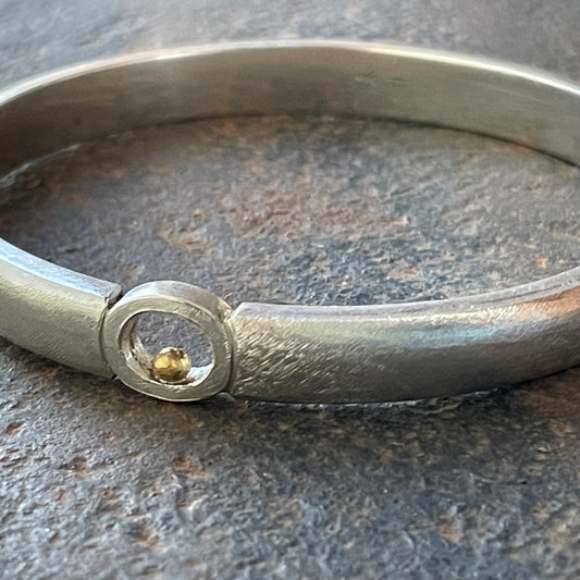 Sterling Silver Bangle with 22ct Ball