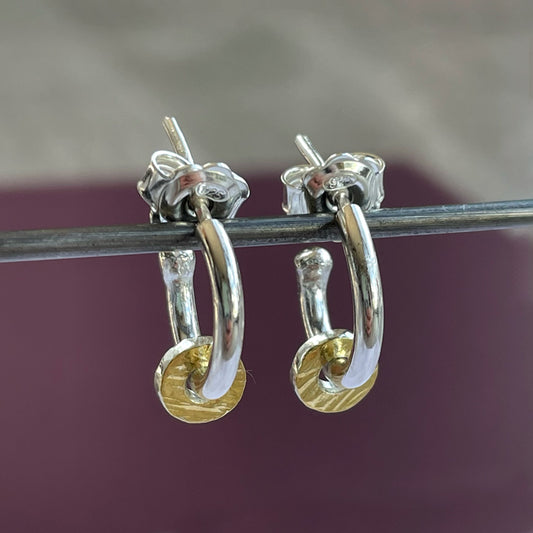 Sterling Silver Earrings with 22ct gold