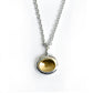 Concave Pendant, Fine and sterling silver with 24ct gold 