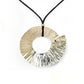 Silver Peel Pendant with 18ct Gold Rivet on Silk Cord