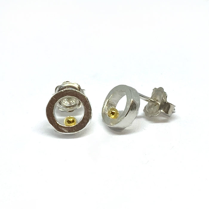 Sterling silver studs with 22ct gold ball.