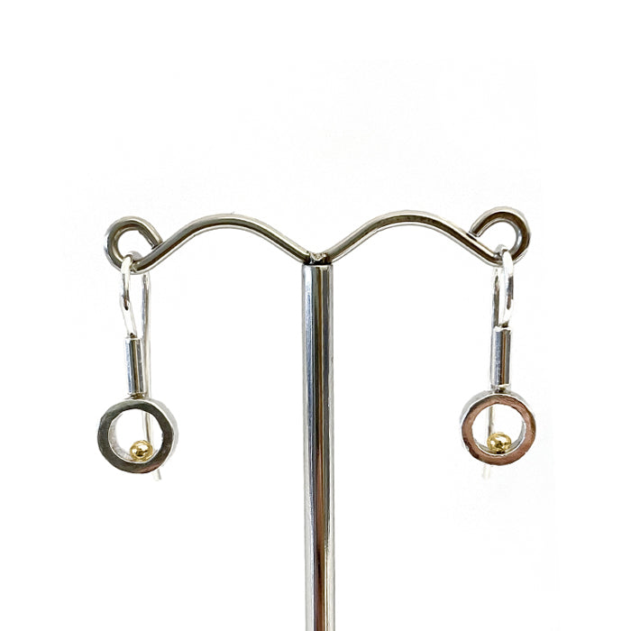 Sterling silver earrings with 22ct gold ball