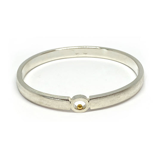 Sterling Silver Bangle with 22ct gold ball