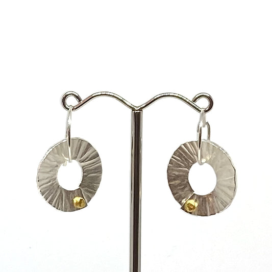 Silver earrings with 22ct gold