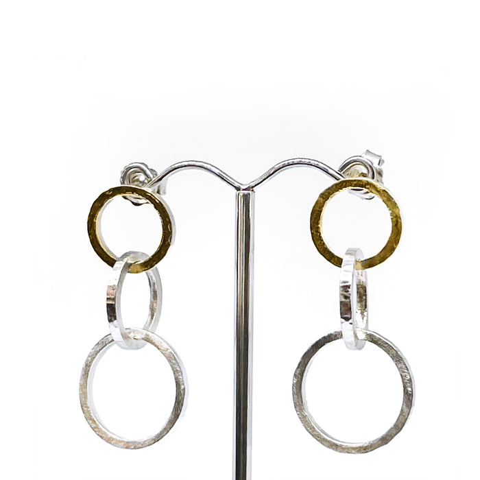 Sterling Silver and 22ct gold interlaced hoops